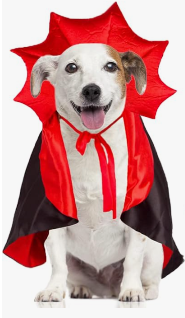 Dog & Cat Vampire Cape & Hat - Dracula Halloween Pet Costume